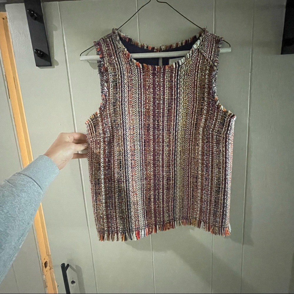 Maeve multi color tweed tank